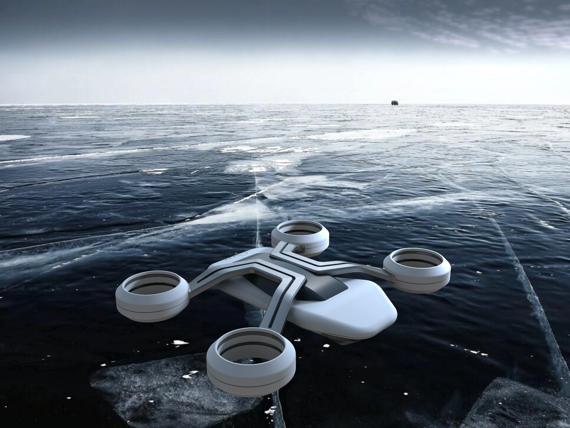 Drone over ice